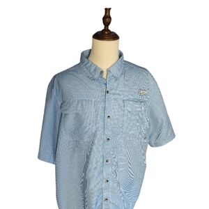 Habit Men's Fishing Shirt Vented Blue White Checkered Size 2XL